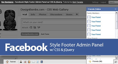 Facebook Style Footer Admin Panel