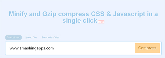 Minify and GZip Compress JavaScript & CSS tool