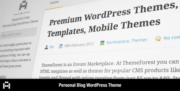 A - Personal Blog WordPress Theme