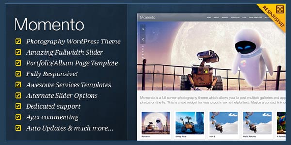 Momento C Full Width WordPress Photography Theme